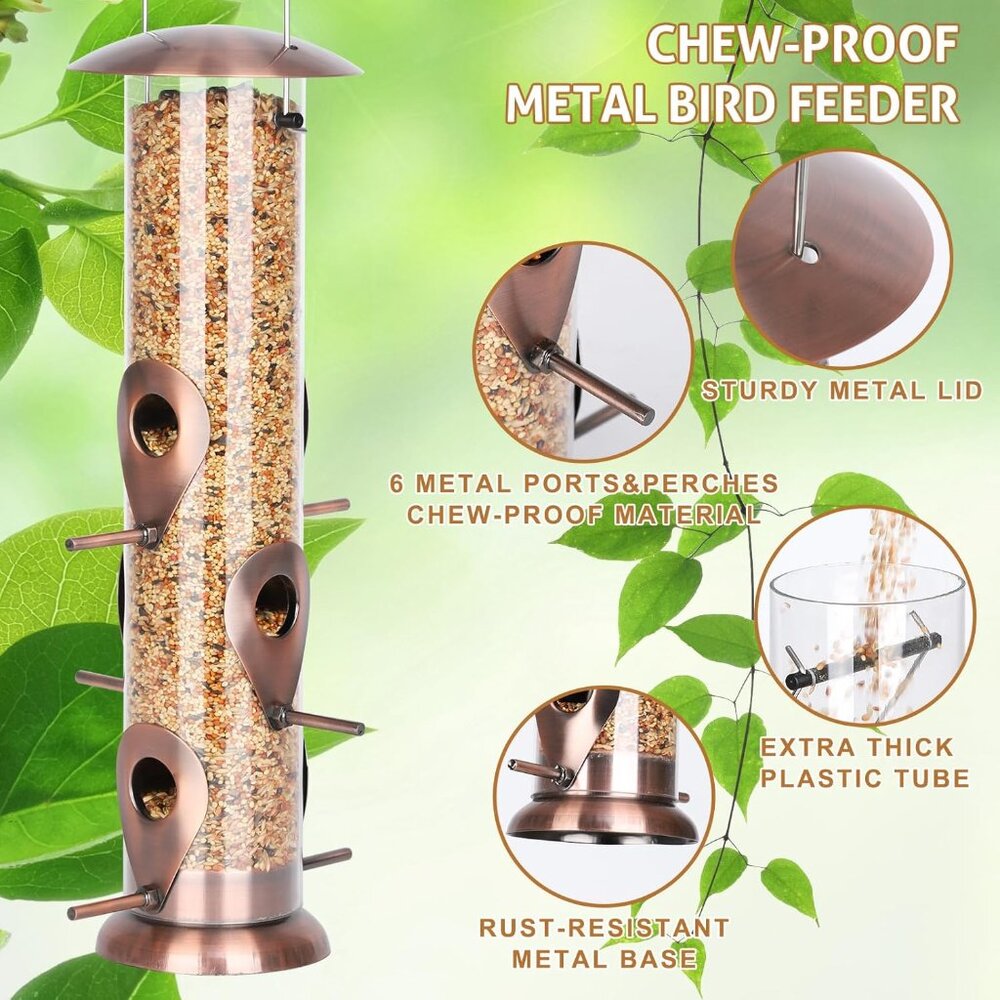 Outdoor Metal Bird Feeder Hanging Cross-Border Bird Hanging Feeder(1 Set)